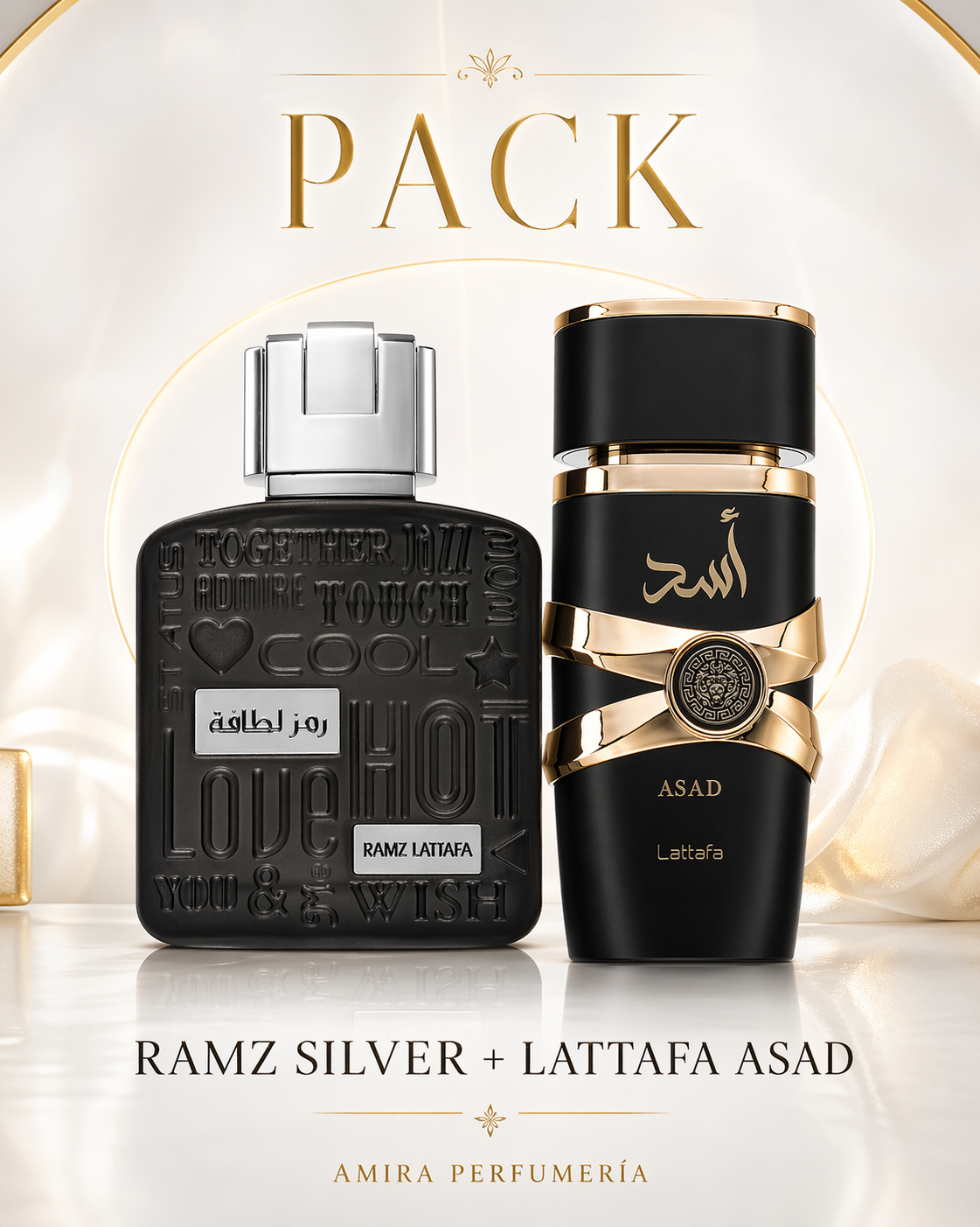 Pack Exclusivo Lattafa: Asad + Ramz Silver EDP 100ml