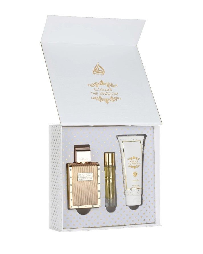 Lattafa The Kingdom Man Gift Set 100ml + 12ml + Gel de Ducha