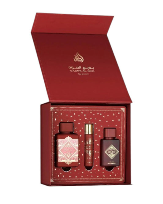 Lattafa Badee Al Oud Sublime Gift Set 100ml + 12ml + Hair Mist